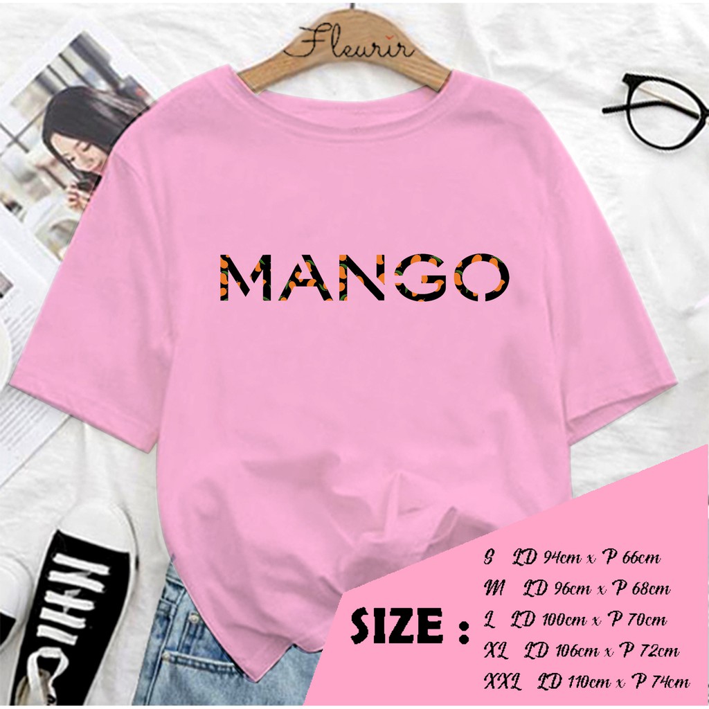 FLEURIR - KAOS MANGO WANITA DEWASA LENGAN PENDEK TUMBLR TEE UNISEX