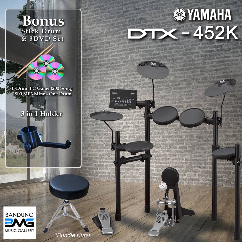 Yamaha DTX 452 Drum Elektrik + Kursi / DTX452 / DTX452K / DTX 452K