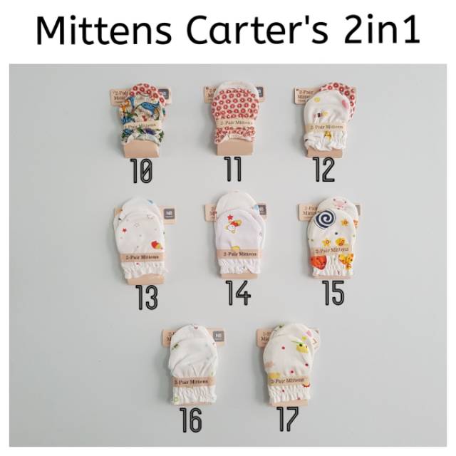 Sarung Tangan Bayi - Mittens Baby 2in1