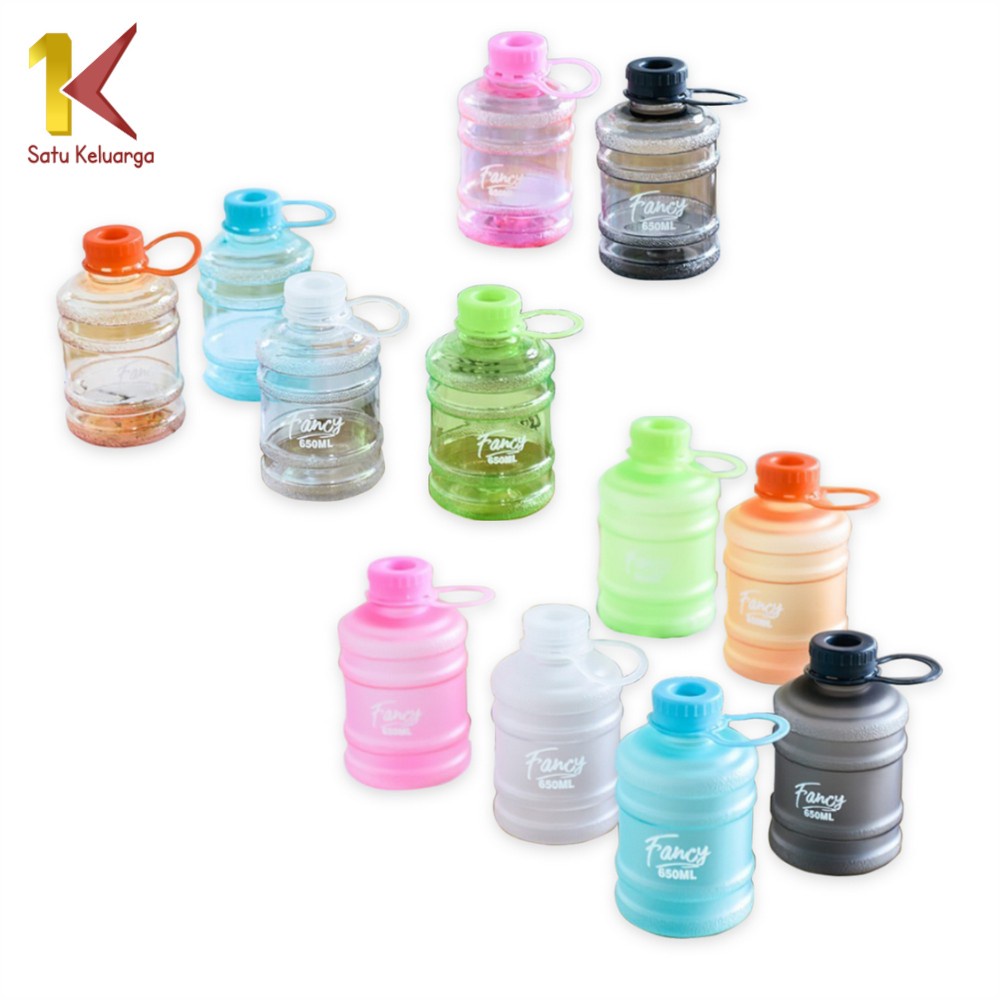 Satu Keluarga Botol Minum Bentuk Galon 650ml C307 Galon Mini Anak / Botol Air Minum Plastik Unik BPA FREE-8