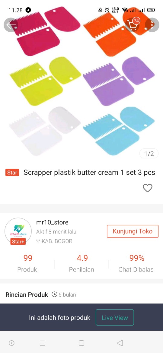 Scrapper Plastik Butter Cream 1 Set 3 Pcs