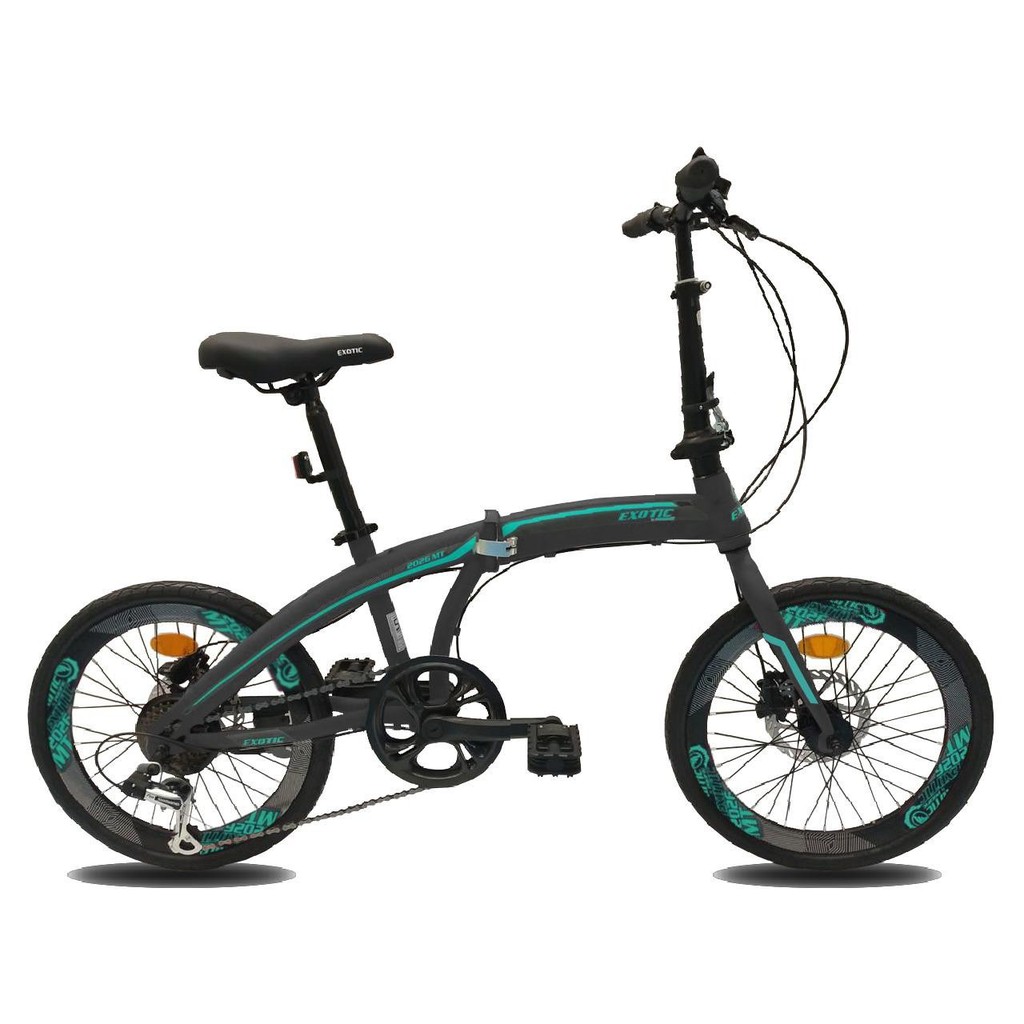 Sepeda Lipat Exotic ET2026MT-VT HD Pelek Tinggi 20 Inci Steel 1x7Sp Hydraulic DiscBrake Folding Bike