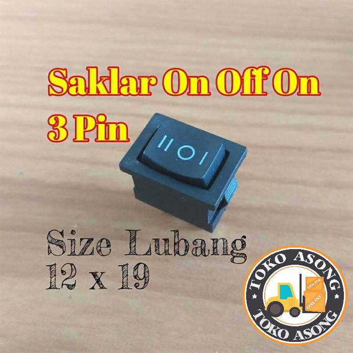 saklar 3 pin kaki on off on dobel rocker switch