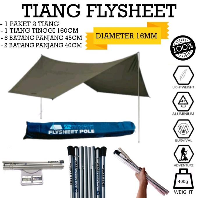 tiang flysheet frame fly sheet tenda alumunium set