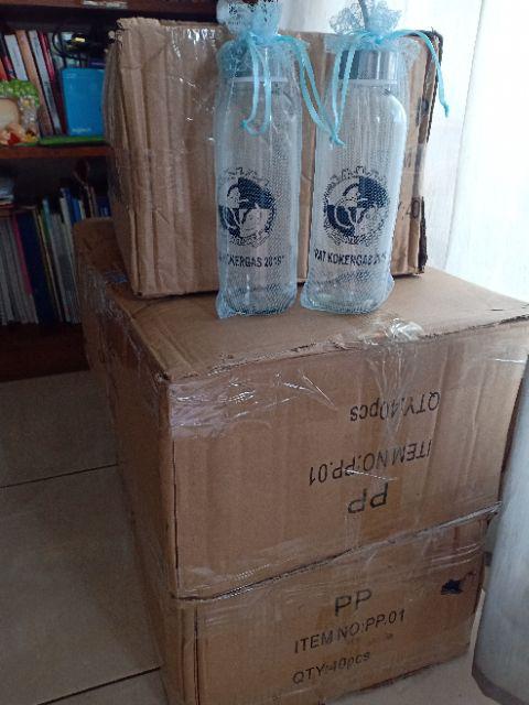 Souvenir Botol Minum Kaca Beling Custom Kemas Tile