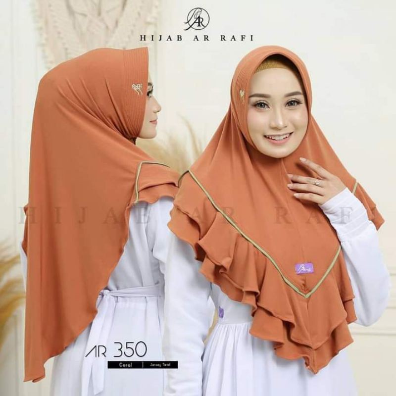 HIJAB JILBAB KERUDUNG AR RAFI BERGO RAMPLE LIST WARNA || AR RAFI 350 STD-CORAL