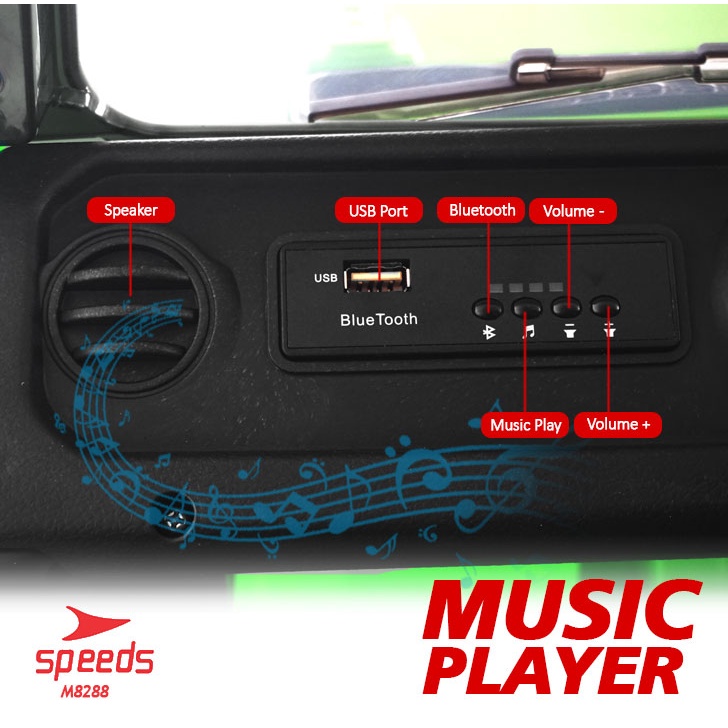 Mobil Aki Mainan SPEEDS Jeep Anak Offroad Remote Control Ride On Car Rubicon Super Car M8288-6