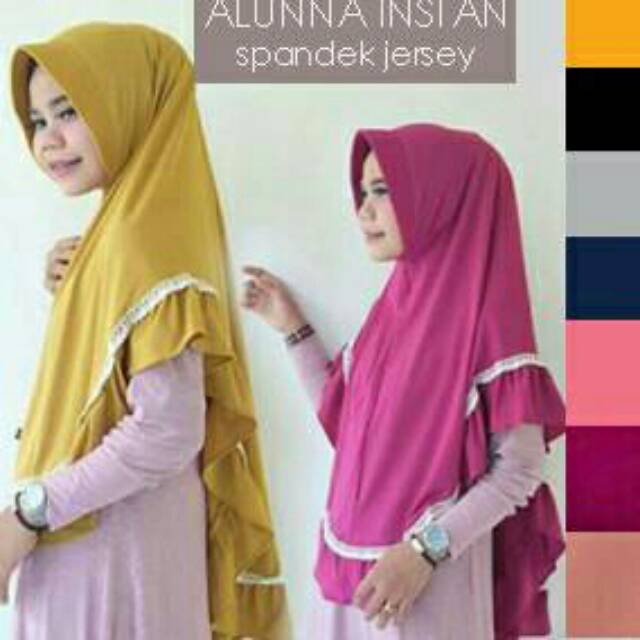 KHIMAR TERBARU HIJAB ALUNNA / KHIMAR JERSEY MOTIF RENDA / JILBAB SYARI JILBAB KHIMAR KEKINIAN