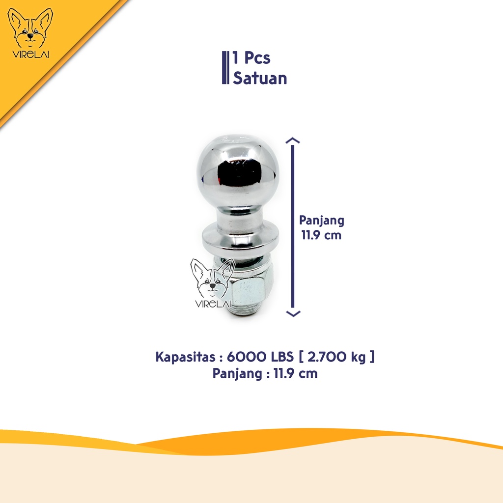 Bola Derek Towing ball 2 inch 6000 LBS / hitch ball 2 inch 6000 LBS [2700 kg]