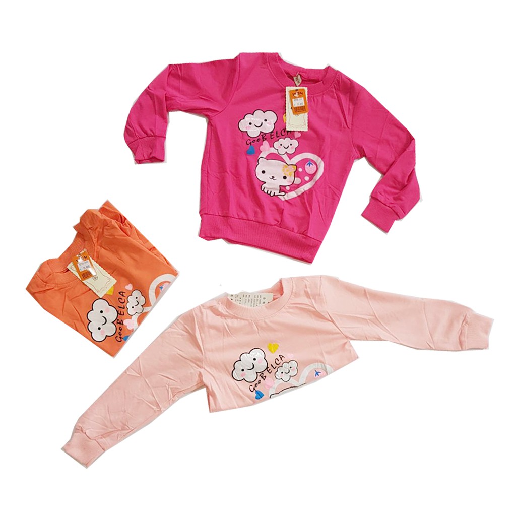 KAOS ANAK CEWEK CREWNECK IMPORT PAKAIAN BAJU ANAK-ANAK JAKET SWEATER ANAK PEREMPUAN MURAH