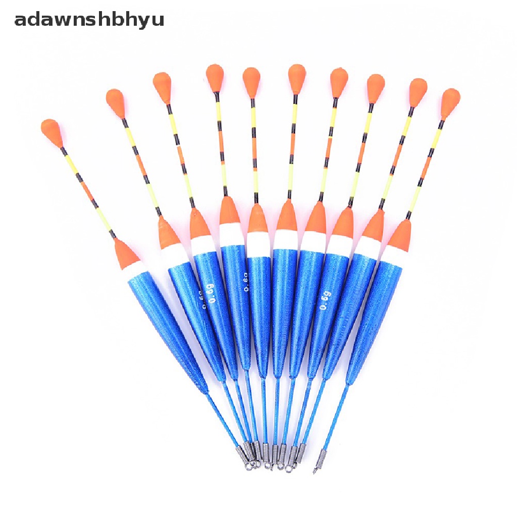Adawnshbhyu 10pcs Aneka Ukuran outdoor fishing lure floats bobbers hooks slip fish drift
