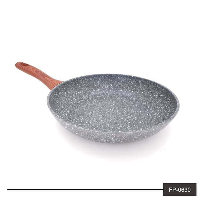 KH FP0630 WOODEN FRY PAN INDUCTION 20 CM TEFLON MARBLE KAYU INDUKSI WAJAN PENGGORENGAN KUALI PANCI