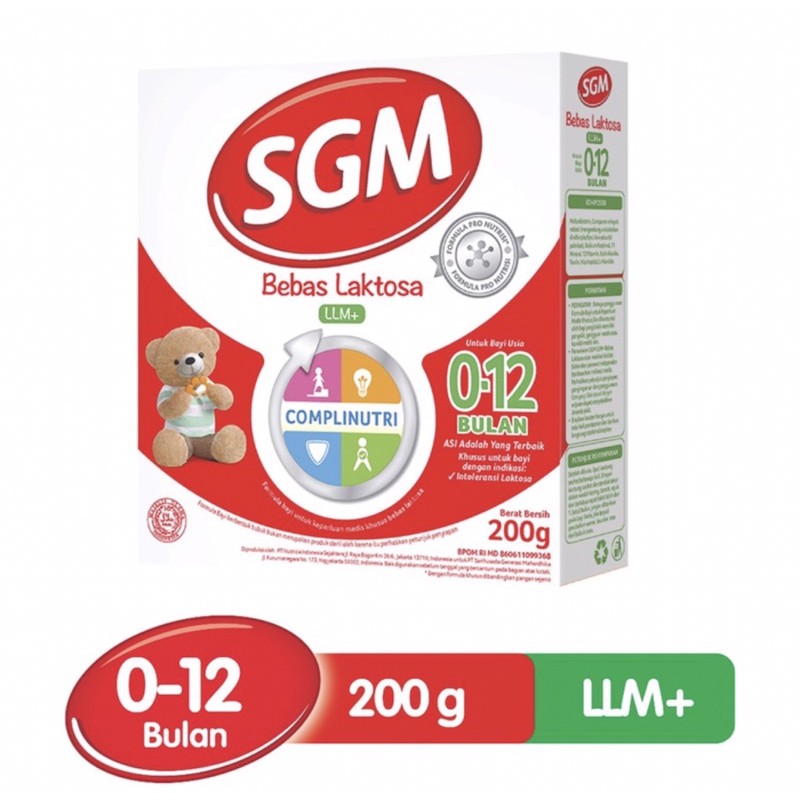 SGM LLM 200 &amp; 400 gram ( susu bebas laktosa untuk bayi diare )