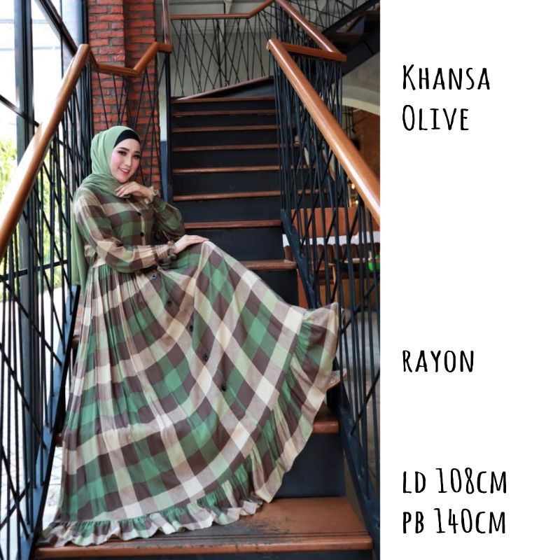 Gamis KHANSA Kotak Rayon muslimah dress