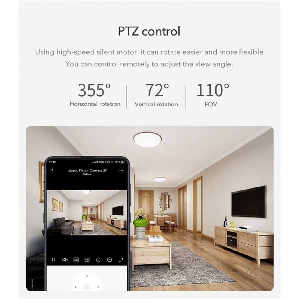 Kamera Pengawas CCTV WiFi PTZ Smart Camera 2K Adjustable Move