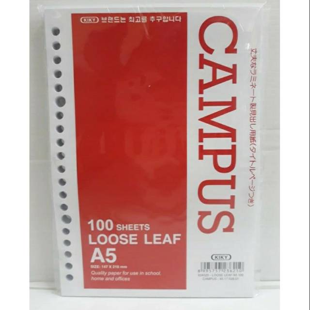 

LOOSE LEAF A5 KIKY (HARGA 1 LOOSE LEAF)