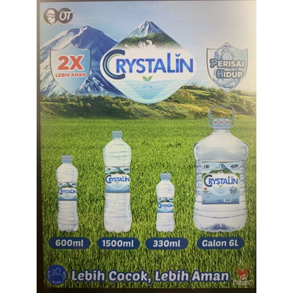 

Crystaline Pet 330ml,600ml,1500ml dan Galon 6L