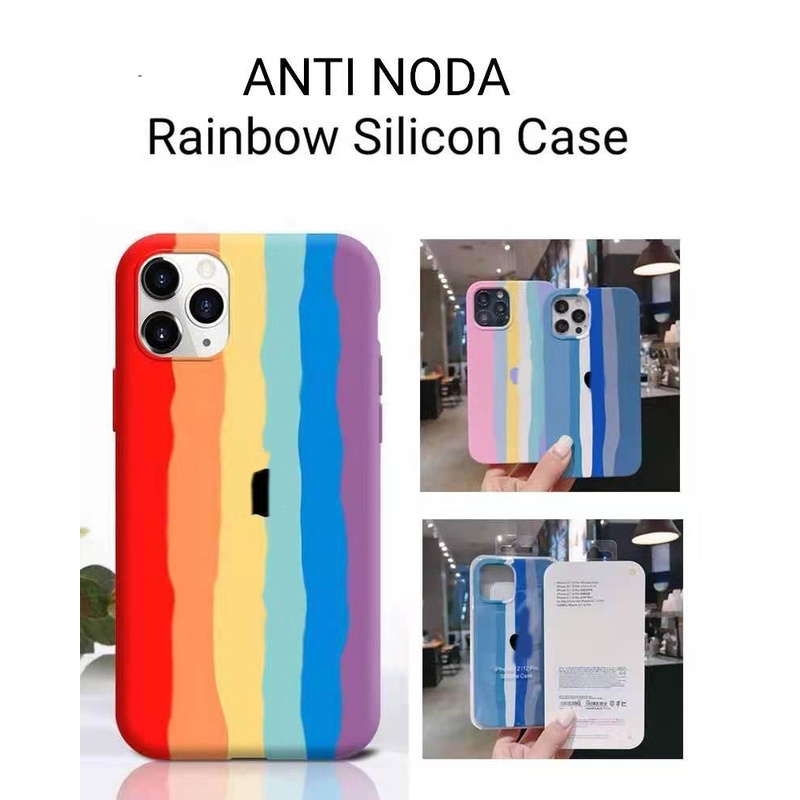 Silicone Case Rainbow Pelangi iph 13 12 11 Mini Pro Max XS MAX XR X 6 6S 7 8 Plus SE Full Cover Casing Rubber Silicon