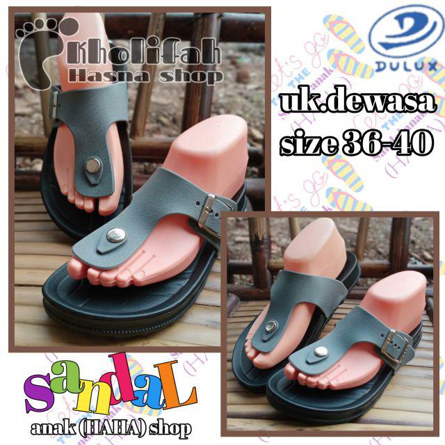 Sandal jepit perempuan dewasa 36-40 dulux 213B (6b)-Hitam