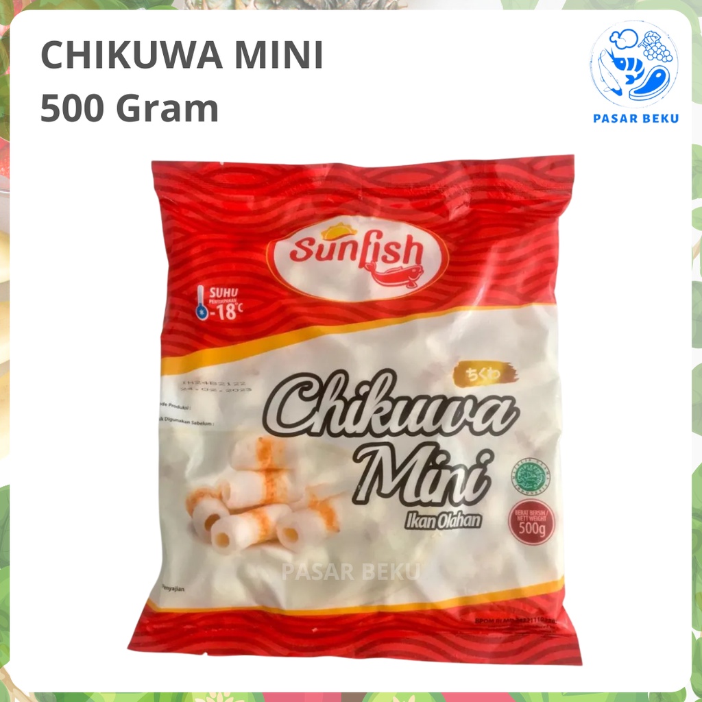 

(Khusus AREA SUMBAR) Chikuwa Mini SUNFISH 500 Gram Isi 42 Shabu Japan Jepang Ikan Olahan Frozen Food Padang