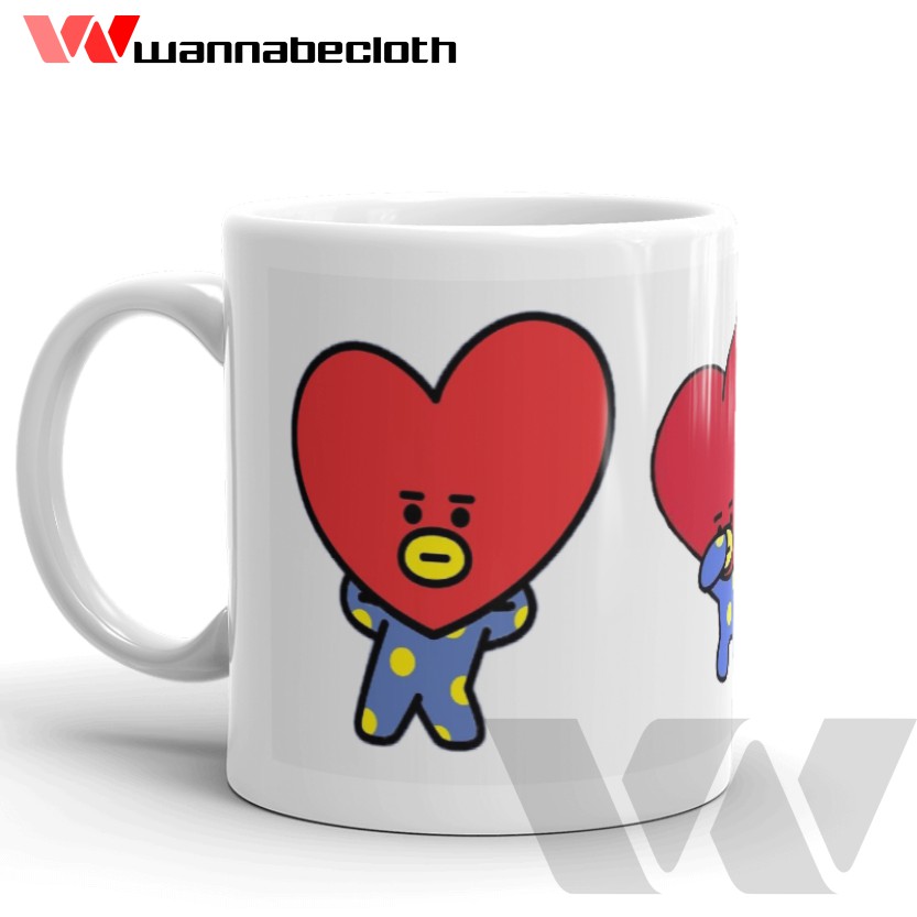 Gelas BTS Mug BTS Cetak Mug Custom Mug Satuan Cepat Mug BTS Mug BT21 Souvenir BTS Kpop Tata V