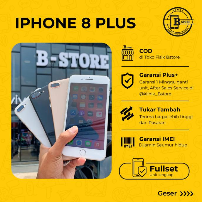 [ Hp Bekas / Second ] Iphone 8 Plus 64 Gb - Fullset - Apple - 64Gb 8Plus - Cod Jakarta - Handphone Bekas / Second