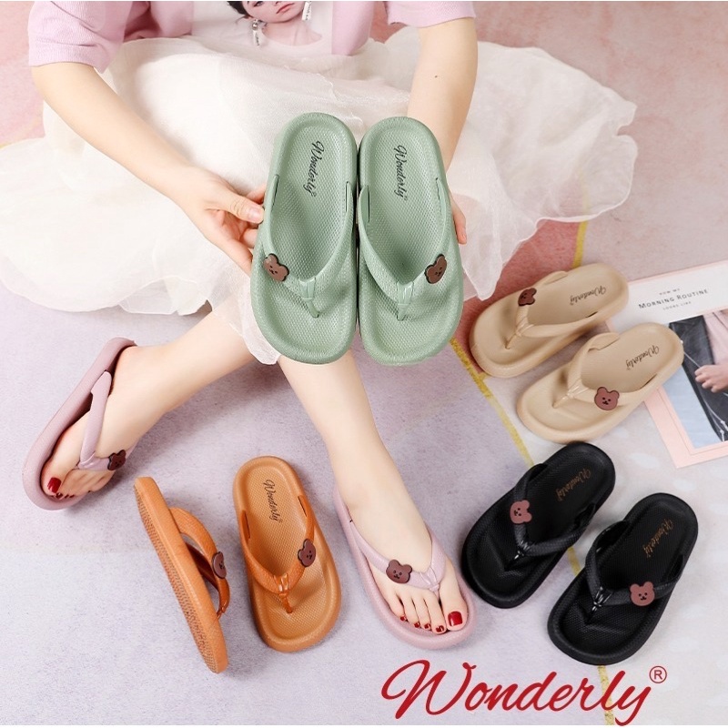 M2288 [WONDERLY] Sandal Jepit Wanita Sendal Jepit Boneka Sandal Jelly Beruang