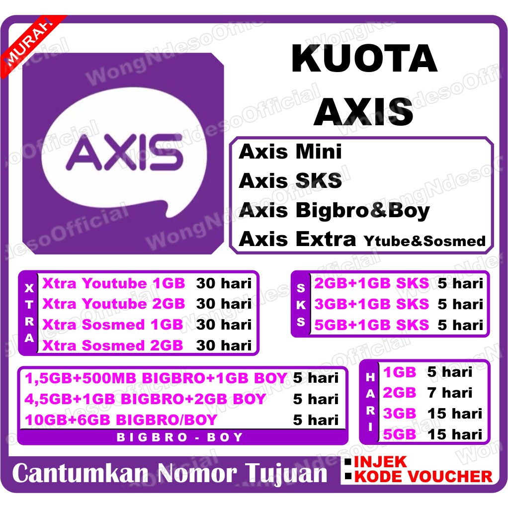 Kuota Axis 1gb 5 Hari 2gb 7 Hari 3gb 15hari 5gb 15 Hari Bronet Aigo Owsem Axis Sks Bigbro Boy Murah Shopee Indonesia