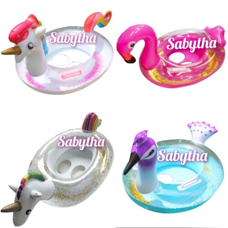 Ban Renang Merak Unicorn Glitter - Pelampung Anak Duduk
