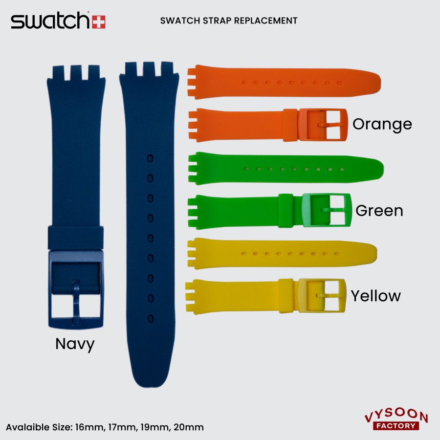 Tali Jam 17mm Swatch Printed Rubber Silicone Sport Watch Strap Band