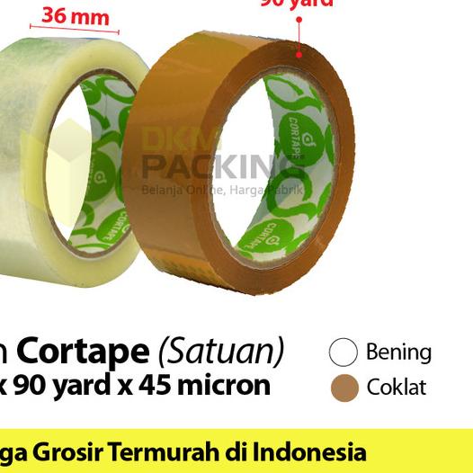 

☼ Lakban 36mm x 90yard Plakban Isolasi CORTAPE PREMIUM /SELOP - Bening ✻