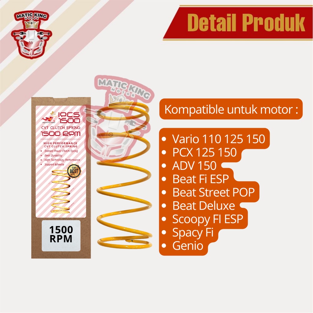 Per CVT Puli Pully Racing KVB KVY Vario Beat Scoopy Spacy Karbu 110 Race K 1500 RPM