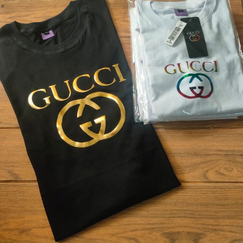 kaos GUCC GOLD AND RAINBOW