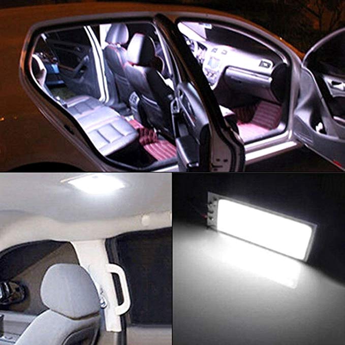 Hot Sale/Lampu Panel Interior Mobil LED COB 36warna Putih, Bohlam Lampu Panel Interior Mobil 12V Dengan T10 BA9S Dan Adaptor Lampu Kubah