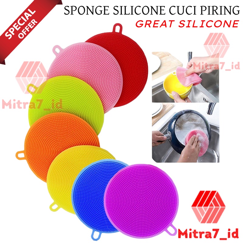 [M7] Sponge Silikon Cuci Piring / Spons Multifungsi / Sponge Multi Fungsi Cuci Piring