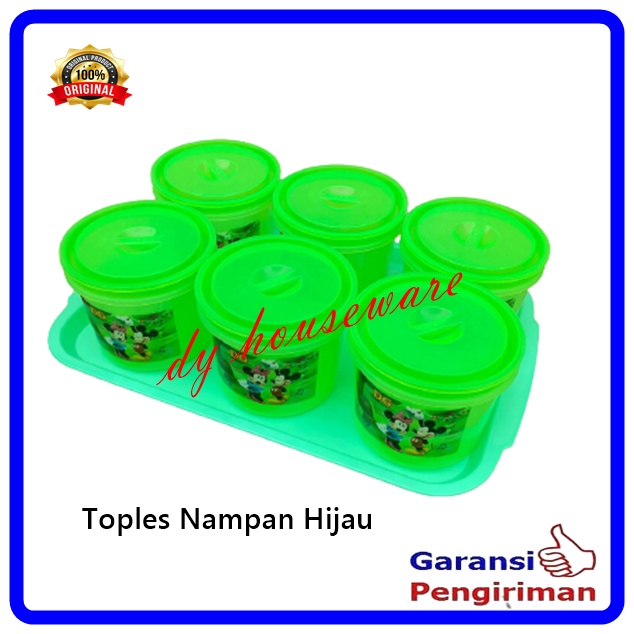 Toples Nampan Plastik Toples Kue Toples Tonam Toples 6 pcs + Nampan