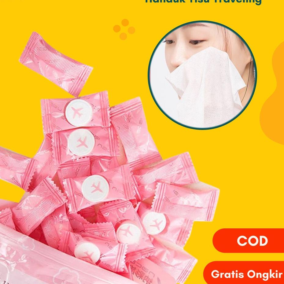 Tisu Handuk Mini Tisu Kompres Compress / Tissue Handuk Mini Bentuk Permen Travelling / Travel Candy 