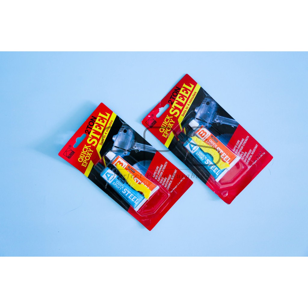  Lem  Alteco 2 Ton Quick Epoxy Steel Glue Merah 56 7 gr 