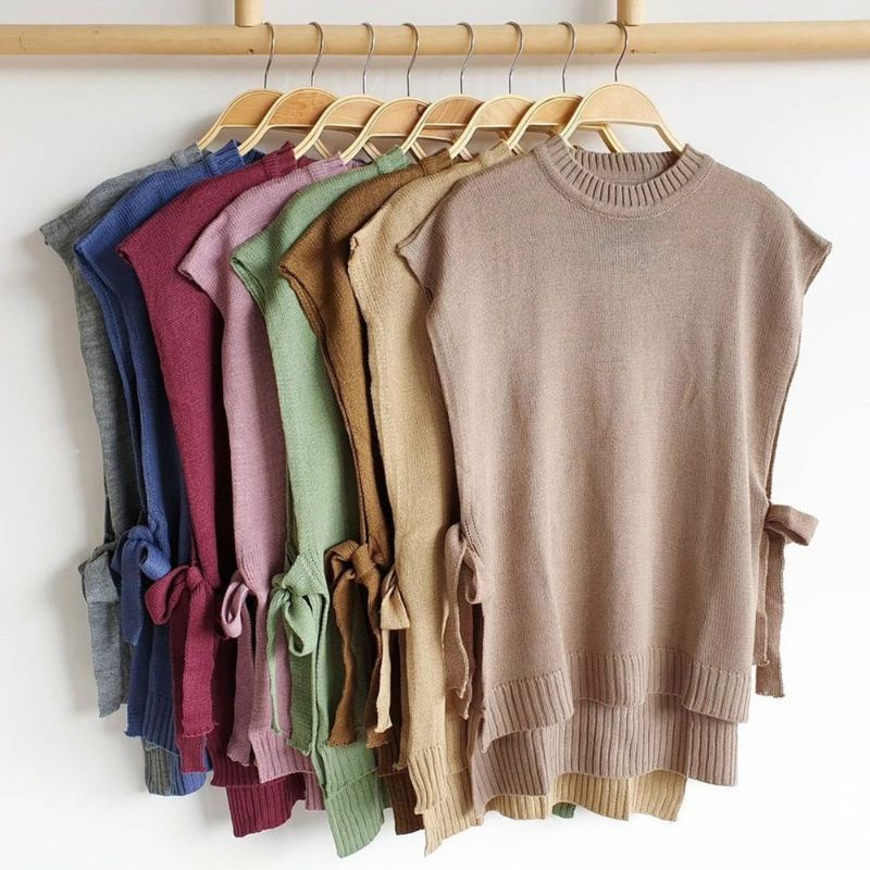 Mr. Knitwear - Rompi Rajut Vest Tali Wanita, Rompi Rajut Wanita, Rompi Rajut Wanita Korea, Vest Raju