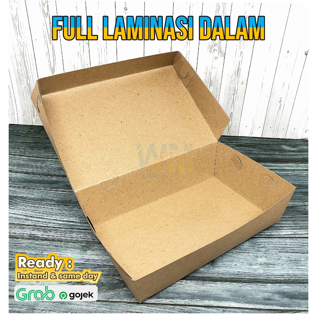 MURAH PAPER BOX/LUNCH BOX SIZE L/DUS KEMASAN POLOS/DUS BAHAN KRAFT/WADAH MAKANAN TAKE AWAY @ISI 100p