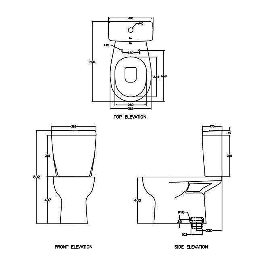 Toilet Side Elevation atpprohome
