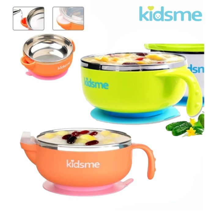 KIDSME STAINLESS WARMING SUCTION BOWL / K-160496