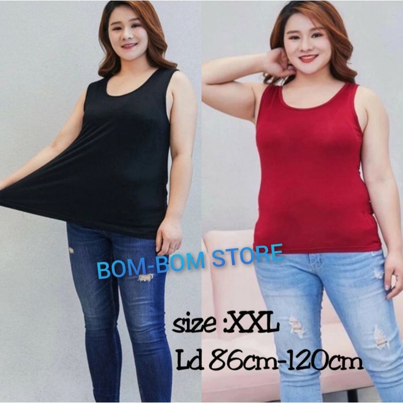 SINGLET WANITA XXL | SINGLET WANITA JUMBO PREMIUM | TANKTOP WANITA TALI LEBAR JUMBO