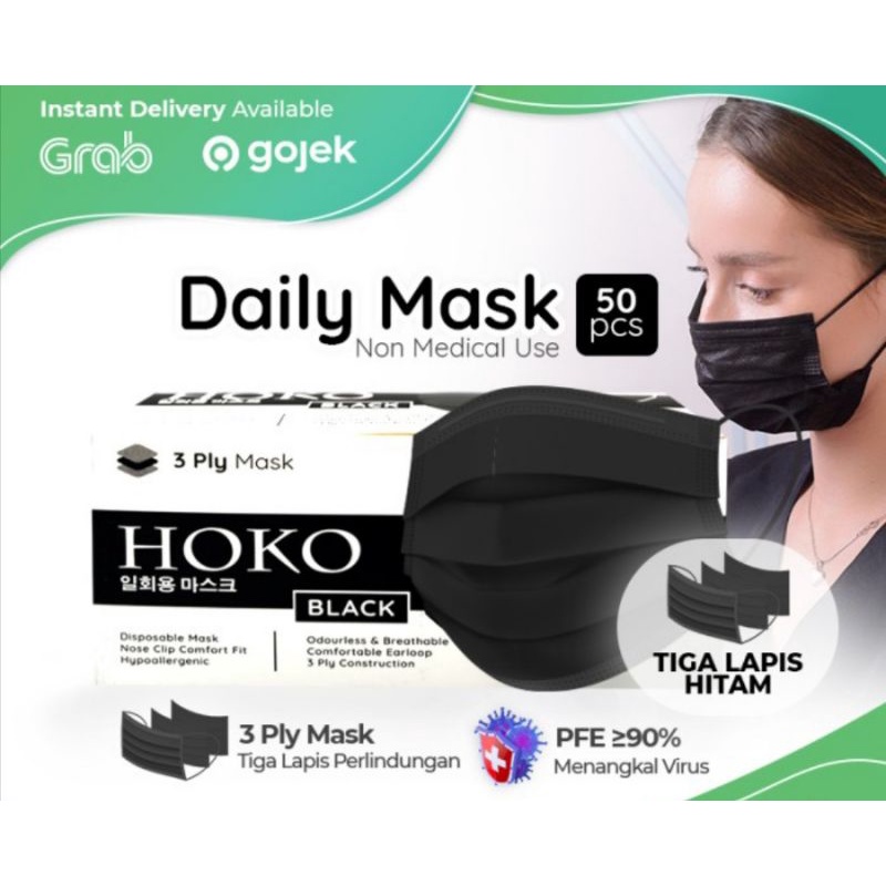 Masker HOKO disposable facemask 50pcs/box (promo)
