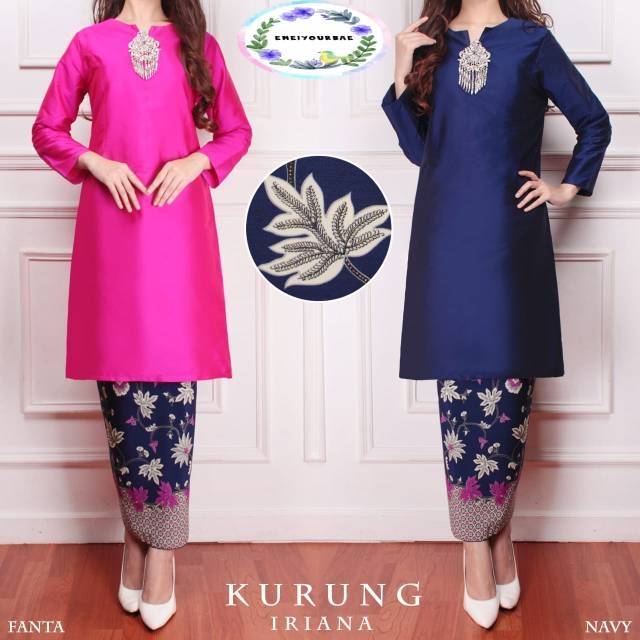 Baju kurung malaysia Iriana taffeta / kurung Malaysia/ baju kurung ( tidak termasuk kain )