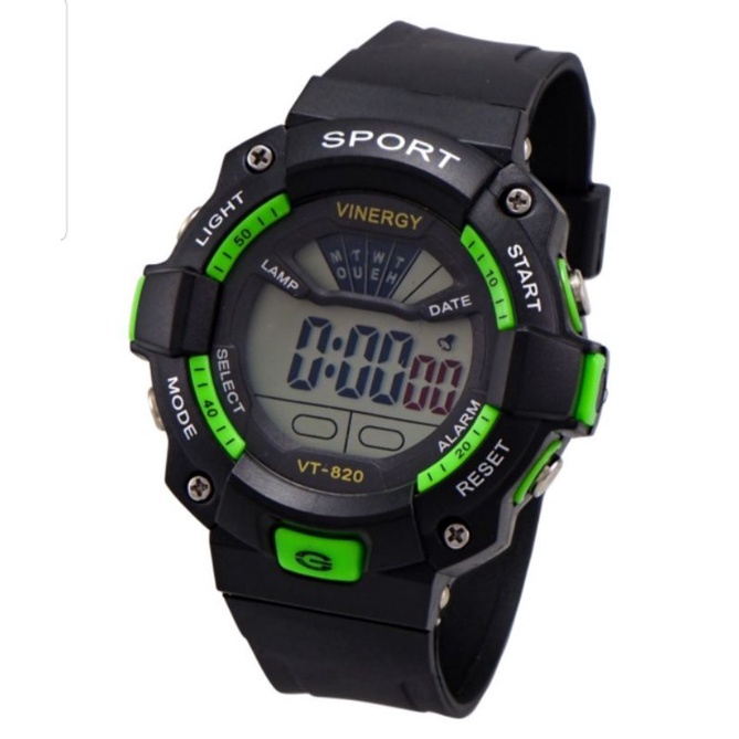 Jam Tangan Watch Vinergy Digital Sport AR VT 820 G Waterproof