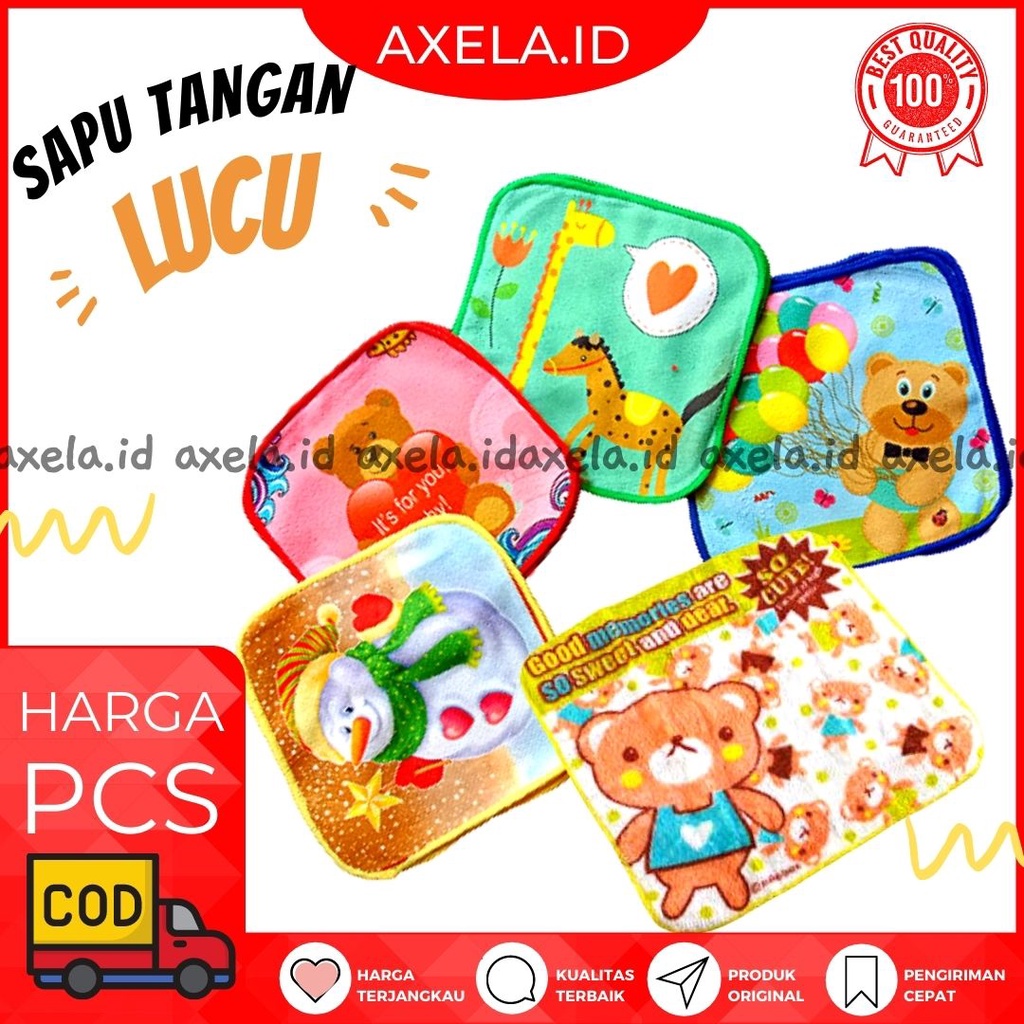 Sapu Tangan Handuk / Sapu Tangan Kecil / Sapu Tangan Souvenir- AXELA