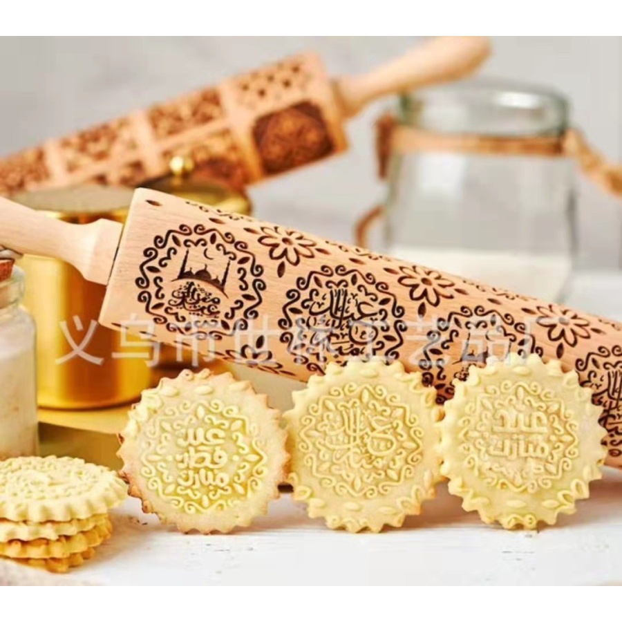 NA - ROLLING PIN PASTRY KAYU - PENCETAK KUE ROLL - GILINGAN KUE KAYU