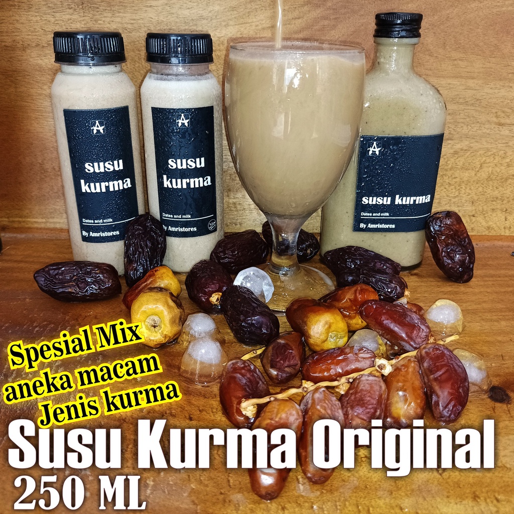 

Susu Kurma Segar fresh berkhasiat botol plastik 250ml tersedia susu kurma jahe susu kurma Almond Susu Kurma Ajwa Ruqiah