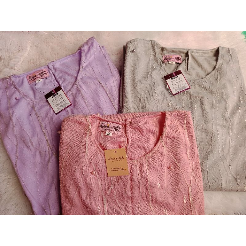 M-3L KEBAYA TULE AKAR MUTIARA JUMBO SERAGAM KEBAYA TUNIK TULLE  KEBAYA TILLE  LILAC ABU COKSU DUSTY ko
